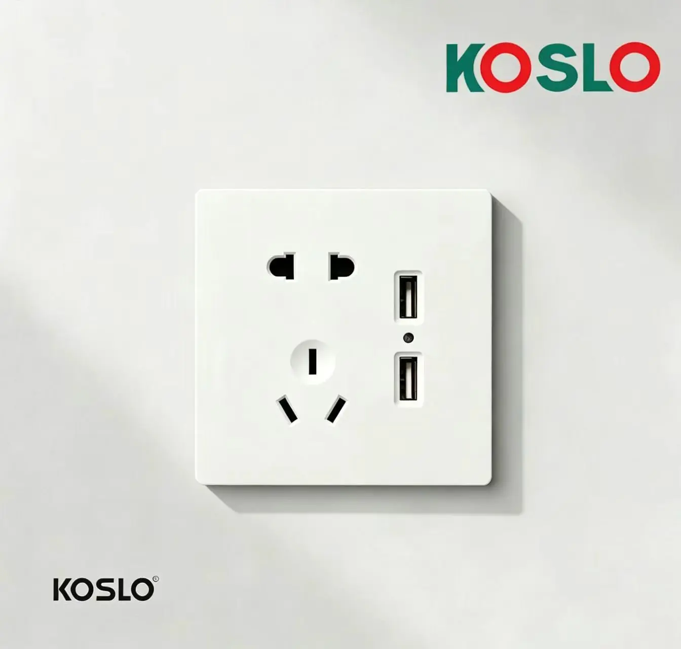 B6 series white 2 pin multible socket with dounle USB